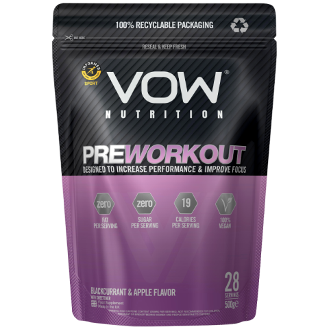 VOW - Pre Workout Blackcurrent Packaging